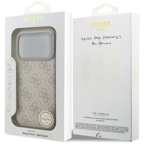 Guess 4G Charms Collection MagSafe - Etui iPhone 17 Pro (różowy)