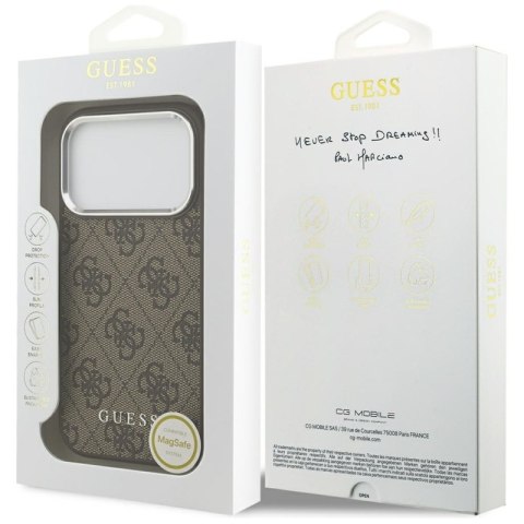 Guess 4G Classic Logo MagSafe - Etui iPhone 17 Pro (brązowy)