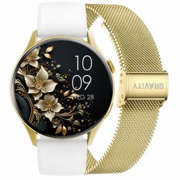 SMARTWATCH DAMSKI GRAVITY GT11-2 - AMOLED, DODATKOWY PASEK (sg044b)