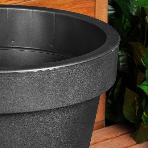 Doniczka ogrodowa plastikowa czarna okrągła 48 cm