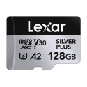 Karta pamięci Lexar High-Performance Silver Plus microSDXC 128GB + adapter