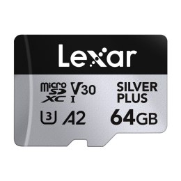 Karta pamięci Lexar High-Performance Silver Plus microSDXC 64GB + adapter