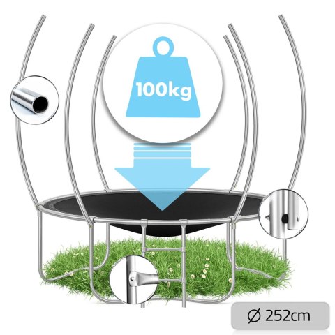 Trampolina ogrodowa profilowana 8ft/252cm z siatką wewnętrzną Neo-Sport