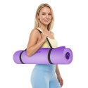 Mata gimnastyczna do ćwiczeń joga, pilates, fitness, 183x61cm, grubość 6mm, materiał TPE, fioletowa, REBEL ACTIVE