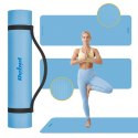 Mata gimnastyczna do ćwiczeń joga, pilates, fitness, 183x61cm, grubość 6mm, materiał TPE, niebieska, REBEL ACTIVE
