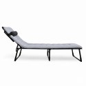 Składane łóżko turystyczne BIZNESOWE, polowe, kanadyjka PREMIUM 200x68 cm- kolor czarno-szary