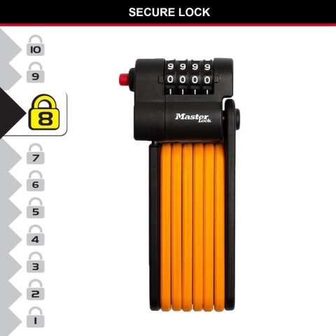 Zapięcie rowerowe MASTERLOCK FOLDING 8336 czarne (NEW 2024)