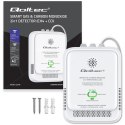 Qoltec Certyfikowany Czujnik wycieku gazu ziemnego i tlenku węgla (czadu) | detektor CH4 CO | alarm 85dB | LED