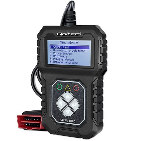 Qoltec Cyfrowy Tester diagnostyczny Interfejs ProLine | OBDII EOBD | Polskie MENU | 8V-25V | Dual system