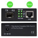Qoltec Dwukierunkowy Media Konwerter SWITCH Ethernet 1x RJ45 1x SFP| 1000Mb/s | 5V