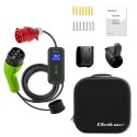 Qoltec Mobilna ładowarka do samochodu elektrycznego EV i hybryd z regulacją 2w1 Typ2 | 11kW | LCD | 3 fazy | CEE 32A | Przenośn