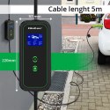 Qoltec Mobilna ładowarka do samochodu elektrycznego EV i hybryd z regulacją 2w1 Typ2 | 11kW | LCD | 3 fazy | CEE 32A | Przenośn