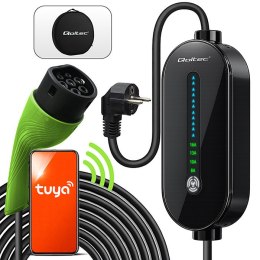 Qoltec Mobilna ładowarka do samochodu elektrycznego EV i hybryd z regulacją 2w1 Typ2 | 3.5kW | 230V | SCHUKO 16A | Wi-fi | TUYA 
