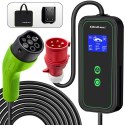Qoltec Mobilna ładowarka do samochodu elektrycznego EV i hybryd z regulacją 2w1 Typ2 | 7kW | 230V | CEE 32A | LCD | Przenośna | 