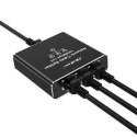 Qoltec Rozdzielacz Splitter Ethernet mini SWITCH 1x3 RJ45 | 1000Mb/s | USB-C | Aluminium