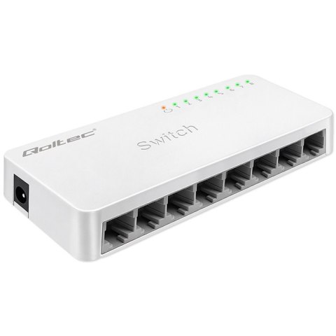 Qoltec SWITCH Przełącznik sieciowy 8 x port RJ45 | 1000Mbps | Fast Ethernet | LAN