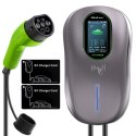 Qoltec Stacja ładowania EV Typ2 do samochodu elektrycznego i hybryd | 22kW | LCD | 2 Karty EV | 3 fazy | Wallbox | Hotel system 