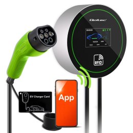 Qoltec Stacja ładowania EV Typ2 do samochodu elektrycznego i hybryd | 22kW | Wi-fi| | LCD | 3 fazy | Wallbox | Smart life | RFI