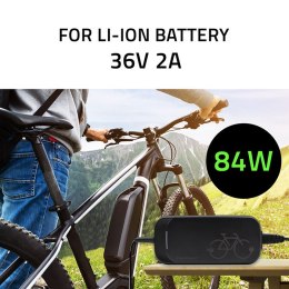 Qoltec Szybka Ładowarka Pro do roweru elektrycznego Bosch 36V | 42V | 2A | Bosch plug | wodoodporna +kabel zasilający