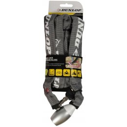 Dunlop - Zapięcie rowerowe na zamek łańcuch 120cm (Szary)