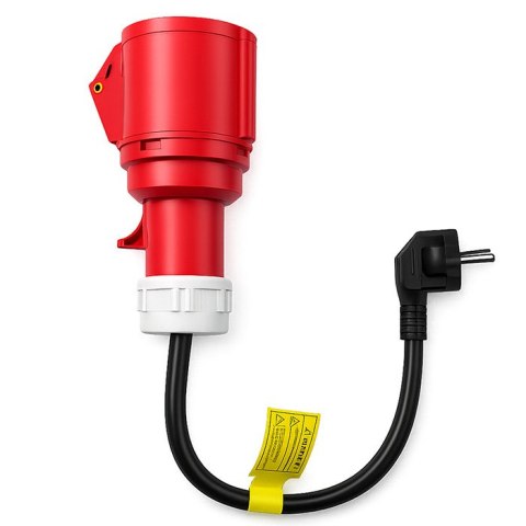 Qoltec Adapter siłowy do ładowarek EV | gniazdo CEE 32A 5P | Przejściówka 400V na SCHUKO 230V | max 16A | 3.5 kW