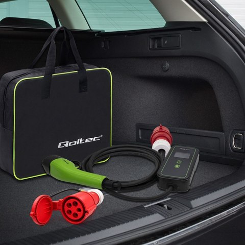 Qoltec Adapter siłowy do ładowarek EV | gniazdo CEE 32A 5P | Przejściówka 400V na SCHUKO 230V | max 16A | 3.5 kW