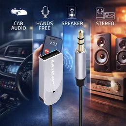 Qoltec Bezprzewodowy adapter odbiornik dźwięku Audio HiFi Home&Car| Bluetooth 6.0 | 2 x RCA | 1 x AUX MiniJack 3.5mm| USB | Mikr