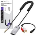 Qoltec Bezprzewodowy adapter odbiornik dźwięku Audio HiFi Home&Car| Bluetooth 6.0 | 2 x RCA | 1 x AUX MiniJack 3.5mm| USB | Mikr