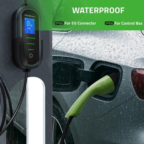 Qoltec Mobilna ładowarka do samochodu elektrycznego EV i hybryd z regulacją 2w1 Typ2 | 11kW | 400V | CEE 32A | Wi-fi | TUYA | SM