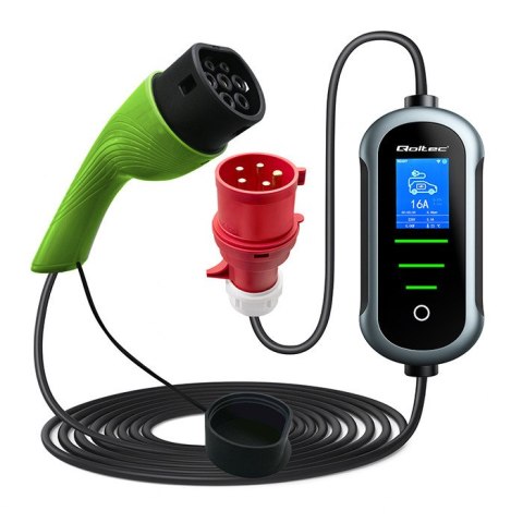 Qoltec Mobilna ładowarka do samochodu elektrycznego EV i hybryd z regulacją 2w1 Typ2 | 11kW | 400V | CEE 32A | Wi-fi | TUYA | SM