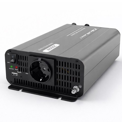 Qoltec Przetwornica napięcia MS Wave | 12V na 230V | 1000/2000W | USB | Kompatybilna z LiFePO4 GEL AGM