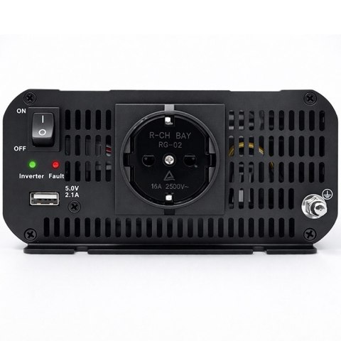 Qoltec Przetwornica napięcia MS Wave | 12V na 230V | 1000/2000W | USB | Kompatybilna z LiFePO4 GEL AGM