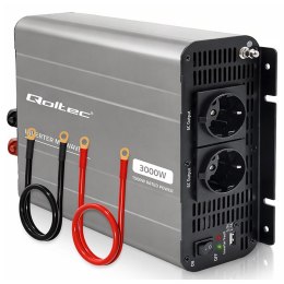 Qoltec Przetwornica napięcia MS Wave | 12V na 230V | 1500/3000W | USB | Kompatybilna z LiFePO4 GEL AGM