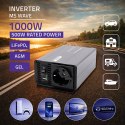 Qoltec Przetwornica napięcia MS Wave | 12V na 230V | 500/1000W | USB | Kompatybilna z LiFePO4 GEL AGM