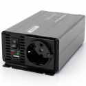 Qoltec Przetwornica napięcia MS Wave | 12V na 230V | 500/1000W | USB | Kompatybilna z LiFePO4 GEL AGM