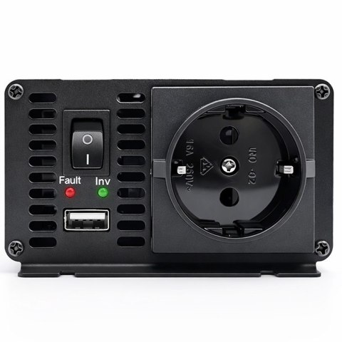 Qoltec Przetwornica napięcia MS Wave | 12V na 230V | 500/1000W | USB | Kompatybilna z LiFePO4 GEL AGM