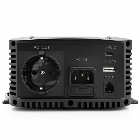 Qoltec Przetwornica napięcia Pure Sine Wave | 12V na 230V | 1000/2000W | UPS BYPASS | LCD | USB | USB-C | Kompatybilna z LiFePO4