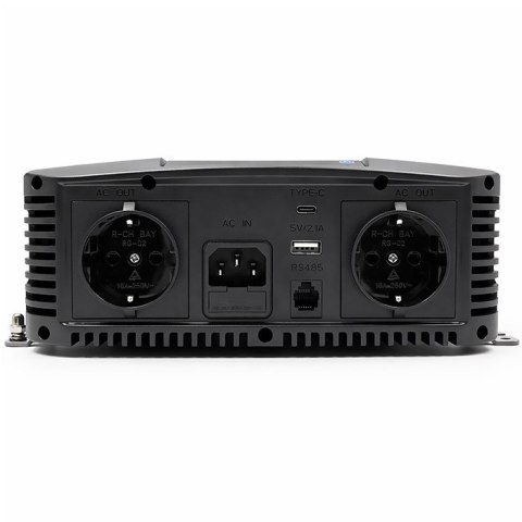 Qoltec Przetwornica napięcia Pure Sine Wave | 12V na 230V | 2000/4000W | UPS BYPASS | LCD | USB | USB-C | Kompatybilna z LiFePO4
