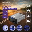 Qoltec Przetwornica napięcia Pure Sine Wave | 12V na 230V | 2500/5000W | LCD | USB | USB-C | Kompatybilna z LiFePO4 GEL AGM