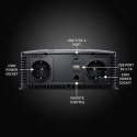 Qoltec Przetwornica napięcia Pure Sine Wave | 12V na 230V | 2500/5000W | LCD | USB | USB-C | Kompatybilna z LiFePO4 GEL AGM