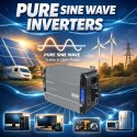 Qoltec Przetwornica napięcia Pure Sine Wave | 12V na 230V | 3000/6000W | LCD | USB | USB-C | Kompatybilna z LiFePO4 GEL AGM