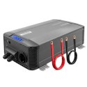 Qoltec Przetwornica napięcia Pure Sine Wave | 12V na 230V | 3000/6000W | LCD | USB | USB-C | Kompatybilna z LiFePO4 GEL AGM