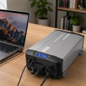 Qoltec Przetwornica napięcia Pure Sine Wave | 12V na 230V | 3000/6000W | UPS BYPASS | LCD | USB | USB-C | Kompatybilna z LiFePO4