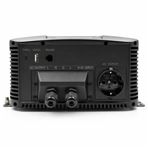 Qoltec Przetwornica napięcia Pure Sine Wave | 12V na 230V | 3000/6000W | UPS BYPASS | LCD | USB | USB-C | Kompatybilna z LiFePO4