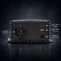 Qoltec Przetwornica napięcia Pure Sine Wave | 12V na 230V | 300/600W | LCD | USB | USB-C | Kompatybilna z LiFePO4 GEL AGM