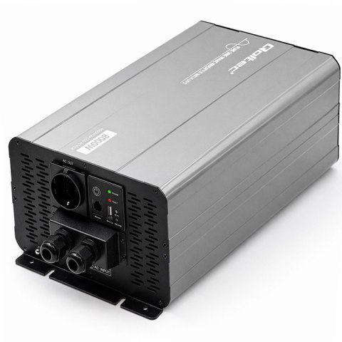 Qoltec Przetwornica napięcia Pure Sine Wave | 12V na 230V | 4000/8000W | UPS BYPASS | USB | Kompatybilna z LiFePO4 GEL AGM