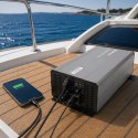 Qoltec Przetwornica napięcia Pure Sine Wave | 12V na 230V | 4000/8000W | UPS BYPASS | USB | Kompatybilna z LiFePO4 GEL AGM