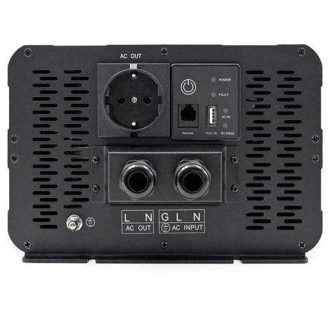 Qoltec Przetwornica napięcia Pure Sine Wave | 12V na 230V | 4000/8000W | UPS BYPASS | USB | Kompatybilna z LiFePO4 GEL AGM