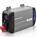 Qoltec Przetwornica napięcia Pure Sine Wave | 12V na 230V | 500/1000W | LCD | USB | USB-C | Kompatibilność z LiFePo4 GEL AGM