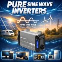 Qoltec Przetwornica napięcia Pure Sine Wave | 12V na 230V | 500/1000W | LCD | USB | USB-C | Kompatibilność z LiFePo4 GEL AGM